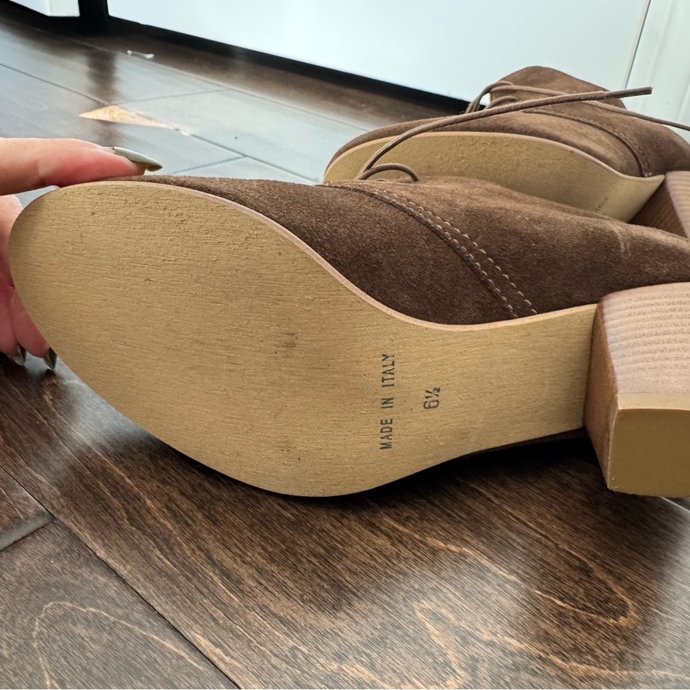 Brown Suede Ankle Boots - Picture 3 of 4